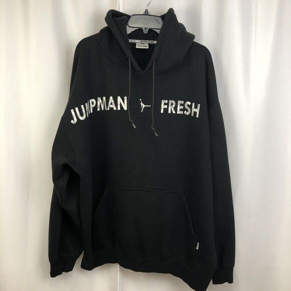 Jumpman Fresh Pro Club Heavyweight VTG Mens 2XL Black Hoodie Pullover Sweatshirt - Picture 10 of 10